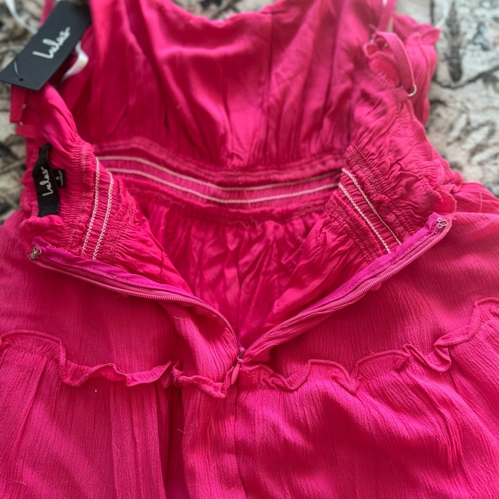 Lulu's Hot Pink Ruffled Mini Dress - Picture 9 of 14